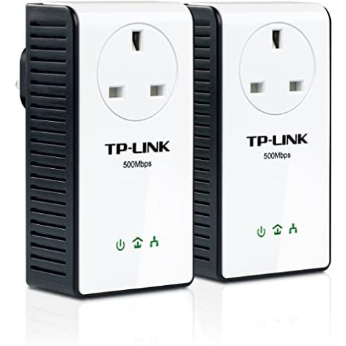 محول طاقة شبكة تي بي لينك لا حاجة لأي اسلاك يتميز بسرعة عالية TL-PA551 AV500+ Gigabit Powerline Adapter with AC Pass Through