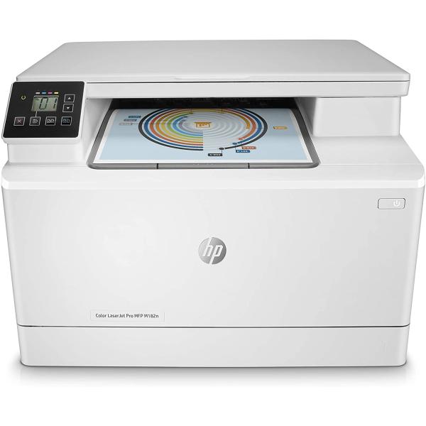 طابعة HP Color LaserJet Pro MFP M182n‎ متعددة المهام بالألوان للطباعة والنسخ والمسح الضوئي - اللون: أبيض