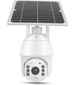 كاميرا متحركة PTZ بالطاقة الشمسية مدخل شريحة 4G رؤية ليلية PIR IP66 مقاومة للماء يعمل عن طريق تطبيق علي الجوال
