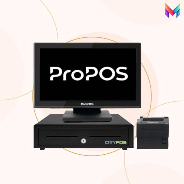 حزمة جهاز كاشير  من Propos + طابعة فواتير حرارية Propos + درج نقود إلكتروني + البرنامج المحاسبي 