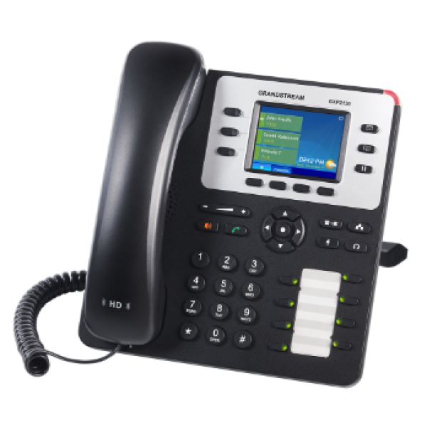 تليفون IP قراند ستريم  GXP2130 يدعم 3 خطوط ، 3 حسابات SIP ومؤتمرات صوتية رباعية الاتجاه مع منافذ جيجابت مزدوجة و PoE مدمج