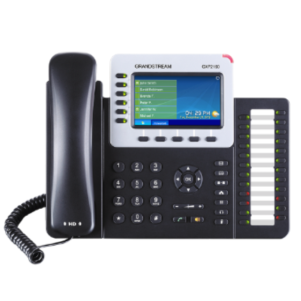 تليفون IP قراند ستريم  GXP2160  يأتي بشاشة LCD ملونة 4.3 بوصة (480 × 272) ويدعم 6 خطوط و 6 حسابات SIP ومؤتمرات صوتية خماسية الاتجاه
