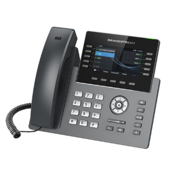 تليفون IP قراند ستريم  GRP2615  يدعم 10 مفاتيح خطوط مع ما يصل إلى 5 حسابات SIP مع صوت عالي الدقة في سماعة الهاتف ومكبر الصوت مع دعم الصوت عريض النطاق