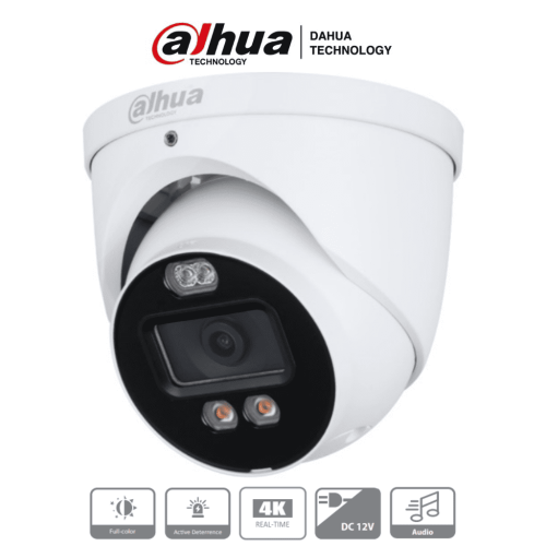 داهوا كاميرا مراقبة خارجية  HAC-ME1809H-A-PV  تدعم 4k / ألوان كاملة / ستروب أزرق وأحمر / عدسة 2.8 ملم / مسافة 40 متر / ميكروفون مدمج / إنذار / يدعم: CVI / TVI / AHD / IP67 /