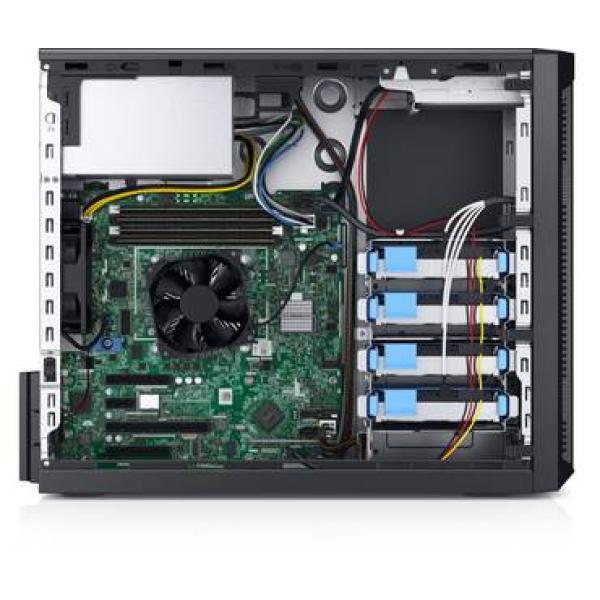 خادم Dell PowerEdge T140 معالج Intel Xeon E-2124 بسرعة 3.3 جيجاهرتز وذاكرة تخزين مؤقت 8 ميجابايت وذاكرة وصول عشوائي سعة 8 جيجابايت و 2 تيرابايت ساتا ، بدون RAID مع SATA مدمج ، DVD +/- RW ROM ، iDrac9 ، دوس ، أسود