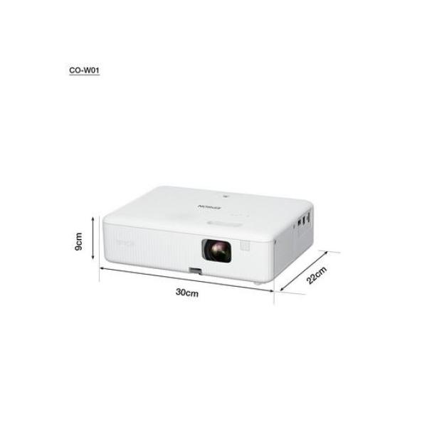 بروجكتر جهاز عرض من إبسون CO-W01  بقوة 3000 شمعة عالي الوضوح , أبيض
