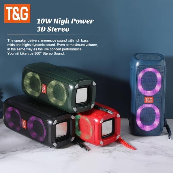 مكبر صوت TG-333 لاسلكي يعمل بالبلوتوث أضواء ملونة مع راديو FM caixa 