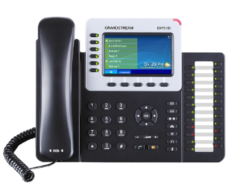 تليفون IP قراند ستريم  GXP2160  يأتي بشاشة LCD ملونة 4.3 بوصة (480 × 272) ويدعم 6 خطوط و 6 حسابات SIP ومؤتمرات صوتية خماسية الاتجاه
